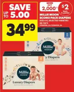 Real Canadian Superstore MILLIE MOON ECONO PACK DIAPERS SIZE 4-6, 88-120'S offer