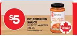 Real Canadian Superstore PC COOKING SAUCE, 400 ML offer