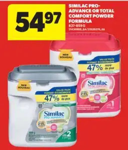 Real Canadian Superstore SIMILAC PRO-ADVANCE OR TOTAL COMFORT POWDER FORMULA, 837-859 G offer