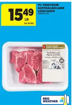 Real Canadian Superstore PC FREE FROM AUSTRALIAN LAMB LOIN CHOPS offer