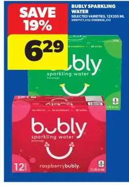 Real Canadian Superstore BUBLY SPARKLING WATER, 12X355 ML offer