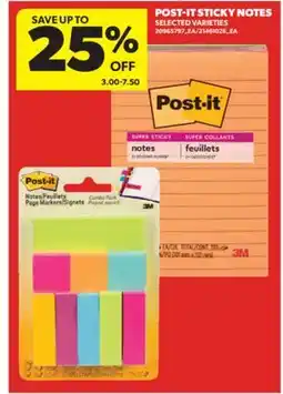 Real Canadian Superstore POST-IT STICKY NOTES offer