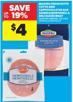 Real Canadian Superstore MASTRO PROSCIUTTO COTTO AND CAPPOCOLLO OR SAN DANIELE MORTADELLA DELI SLICED MEAT, 125-175 G offer