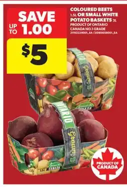 Real Canadian Superstore COLOURED BEETS 1.5L OR SMALL WHITE POTATO BASKETS, 3L offer