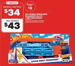 Real Canadian Superstore HOT WHEELS SPEED DROP TRANSPORT OR CITY T-REX FIRE STATION offer
