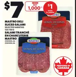Independent Grocer MASTRO DELI SLICED SALAMI, 125/150 G offer