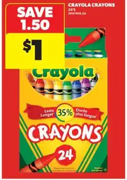 Real Canadian Superstore CRAYOLA CRAYONS, 24'S offer