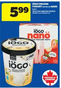 Real Canadian Superstore IÖGO FROZEN YOGURT, 946 ML OR BARS, 4/8'S offer