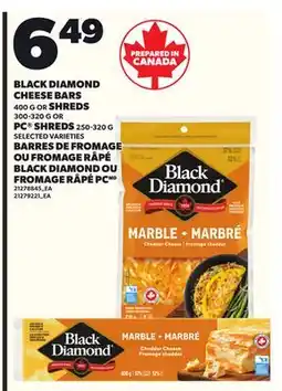 Independent Grocer BLACK DIAMOND CHEESE BARS 400 G OR SHREDS 300-320 G PC SHREDS 250-320 offer