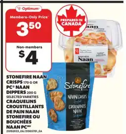 Independent Grocer STONEFIRE NAAN CRISPS, 170 G OR PC NAAN DIPPERS, 200 G offer