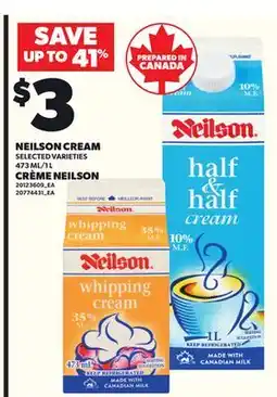 Independent Grocer NEILSON CREAM, 473 ML/1 L offer