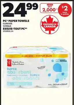 Independent Grocer PC PAPER TOWELS CLUB SIZE 12 ROLLS offer