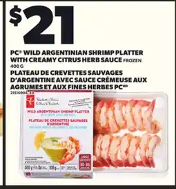 Independent Grocer PC WILD ARGENTINIAN SHRIMP PLATTER WITH CREAMY CITRUS HERB SAUCE, 400 G offer