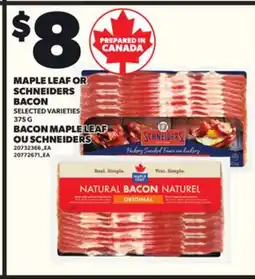 Independent Grocer MAPLE LEAF OR SCHNEIDERS BACON, 375 G offer