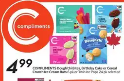 Sobeys COMPLIMENTS Dough'chi Bites, Birthday Cake or Cereal Crunch Ice Cream Bars offer