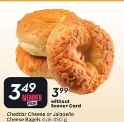 Sobeys Cheddar Cheese or Jalapeño Cheese Bagels offer