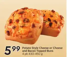 Sobeys Potato Style Cheese or Cheese and Bacon Topped Buns offer