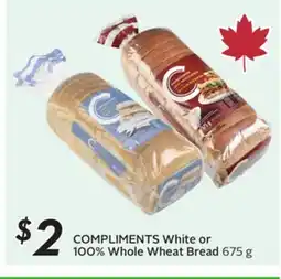 Sobeys COMPLIMENTS White or 100% Whole Wheat Bread offer