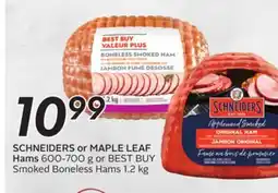 Sobeys SCHNEIDERS or MAPLE LEAF Hams offer