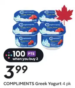 Sobeys COMPLIMENTS Greek Yogurt offer