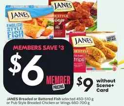 Sobeys JANES Breaded or Battered Fish selected offer