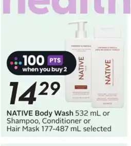 Sobeys NATIVE Body Wash offer