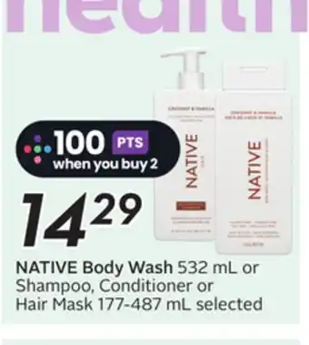 Sobeys NATIVE Body Wash offer