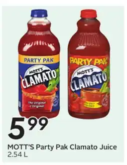 Sobeys MOTT'S Party Pak Clamato Juice offer
