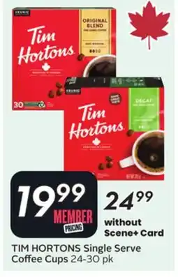 Sobeys TIM HORTONS Single Serve Coffee Cups offer
