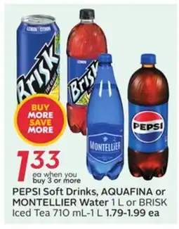 Sobeys PEPSI Soft Drinks, AQUAFINA or MONTELLIER Water offer