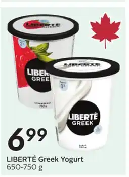 Sobeys LIBERTÉ Greek Yogurt offer
