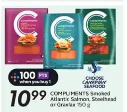Sobeys COMPLIMENTS Smoked Atlantic Salmon, Steelhead or Gravlax offer