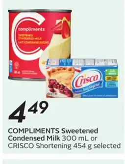 Sobeys COMPLIMENTS Sweetened Condensed Milk offer