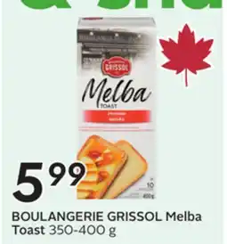 Sobeys BOULANGERIE GRISSOL Melba Toast offer