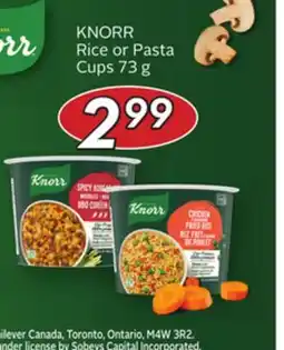 Sobeys KNORR Rice or Pasta Cups offer