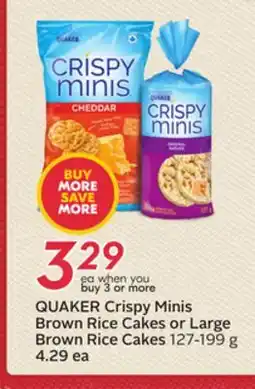 Sobeys QUAKER Crispy Minis Brown Rice Cakes offer