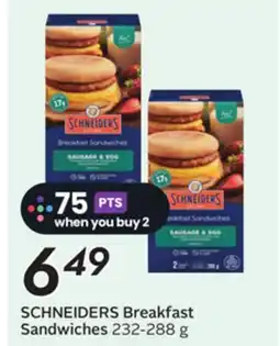 Sobeys SCHNEIDERS Breakfast Sandwiches offer