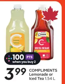 Sobeys COMPLIMENTS Lemonade or Iced Tea offer