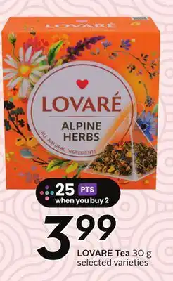 Sobeys LOVARE Tea offer