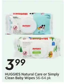 Sobeys HUGGIES Natural Care or Simply Clean Baby Wipes offer