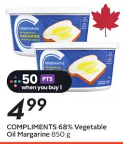 Sobeys COMPLIMENTS 68% Vegetable Oil Margarine offer