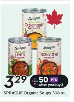 Sobeys SPRAGUE Organic Soups offer