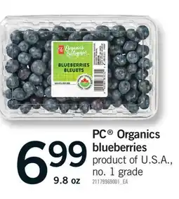 Fortinos PC ORGANICS BLUEBERRIES, 9.8 OZ offer