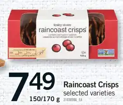Fortinos RAINCOAST CRISPS, 150/170 G offer