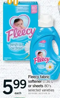 Fortinos FLEECY FABRIC SOFTENER, 1.36 L OR SHEETS, 80'S offer