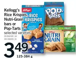 Fortinos KELLOGG'S RICE KRISPIES, NUTRI-GRAIN BARS OR POP-TARTS, 125-384 G offer