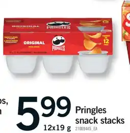 Fortinos PRINGLES SNACK STACKS, 12x19 g offer
