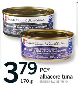 Fortinos PC ALBACORE TUNA, 170 G offer