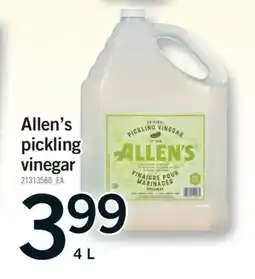 Fortinos ALLEN'S PICKLING VINEGAR, 4 L offer