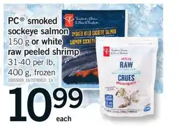 Fortinos PC SMOKED SOCKEYE SALMON, 150 G OR WHITE RAW PEELED SHRIMP, 31-40 PER LB, 400 G offer